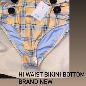 Asos Brand New bikini bottom plaid yellow size 10